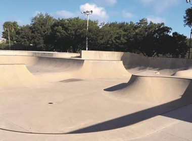 A large skatepark made with Type K cement