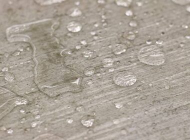 Concrete with water beading up on it