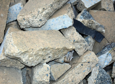A pile of broken up concrete