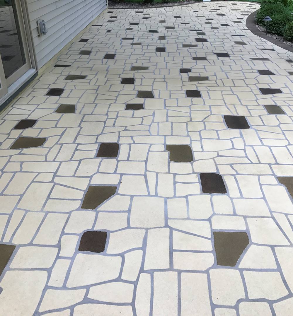 Flagstone concrete stencil pattern