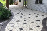 A stenciled concrete patio