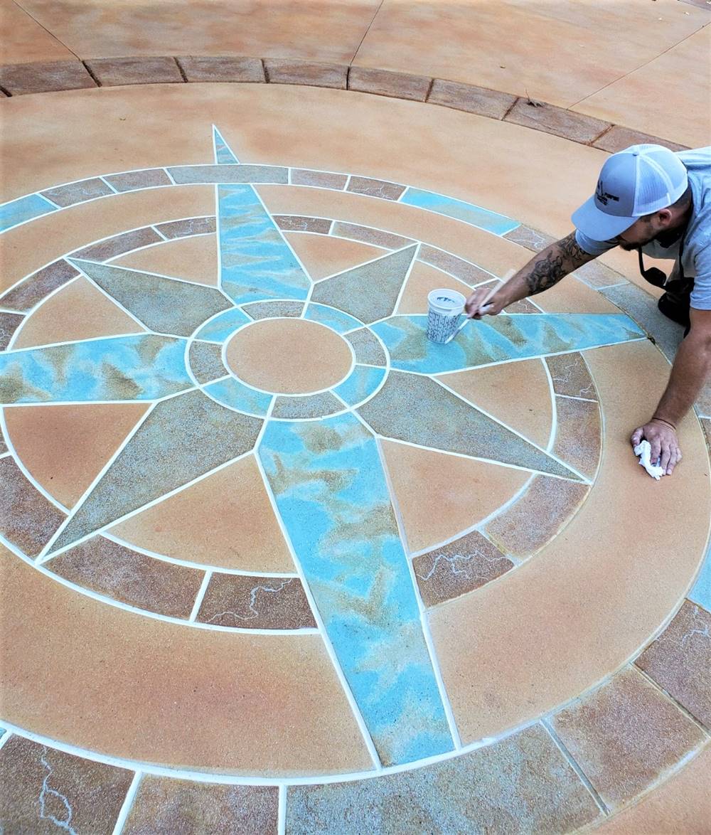 compass rose in concrete