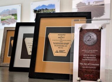 A line up of awards and trophies