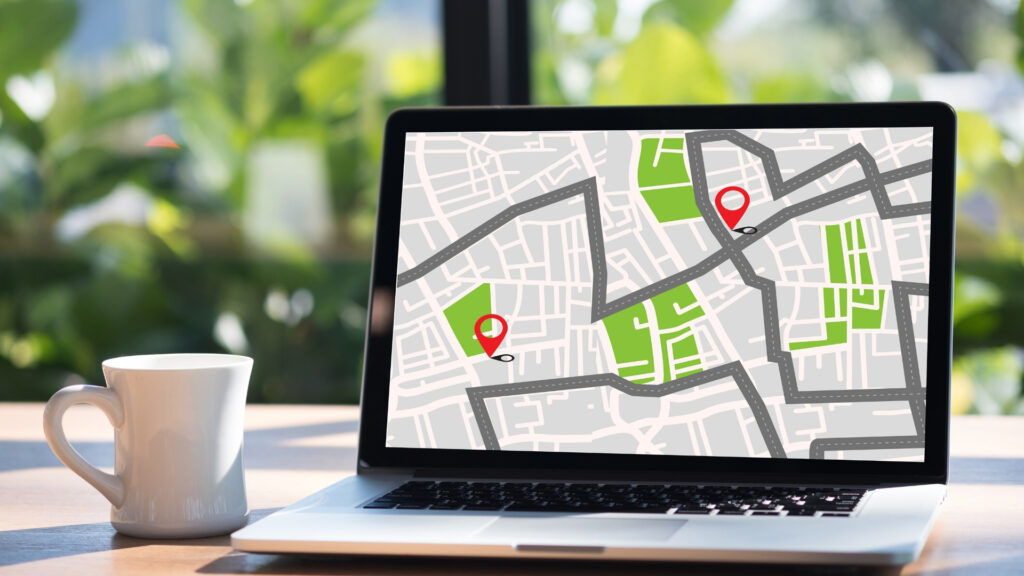A map found on a computer that shows geo-fencing.