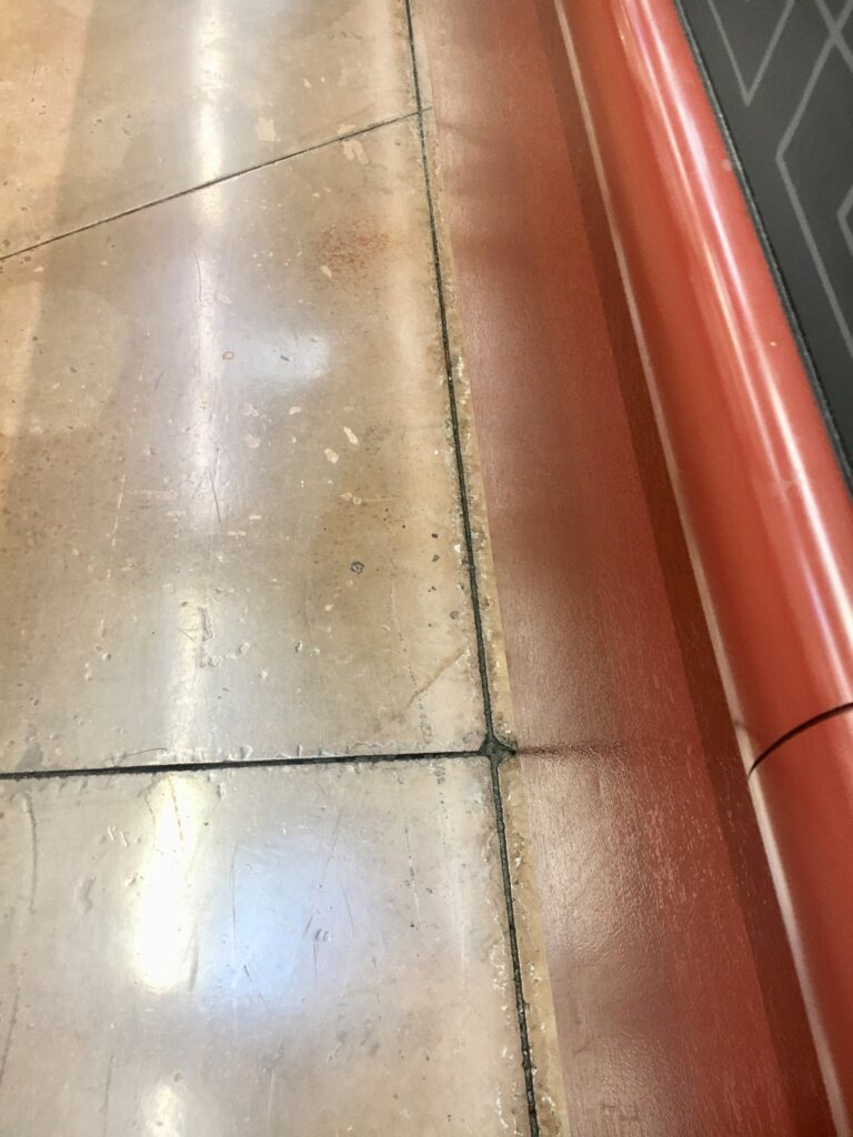 A concrete joint in a grocery store can be a place where bacteria lurks.