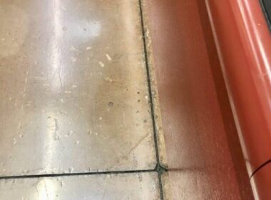 Close up of joints in concrete