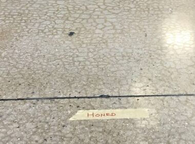craze cracks on a polished concrete floor