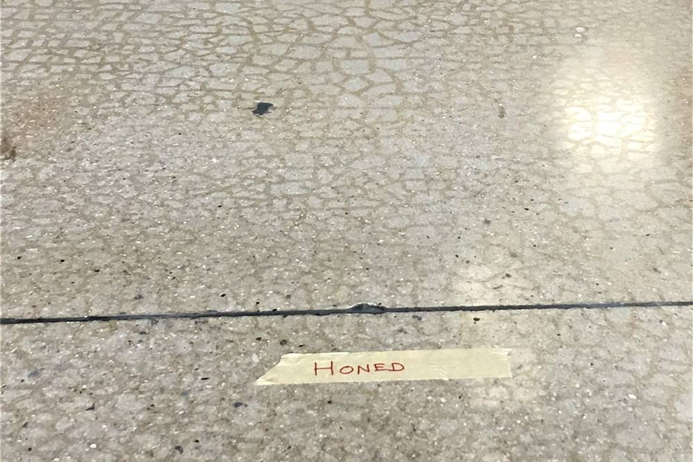 craze cracks on a polished concrete floor