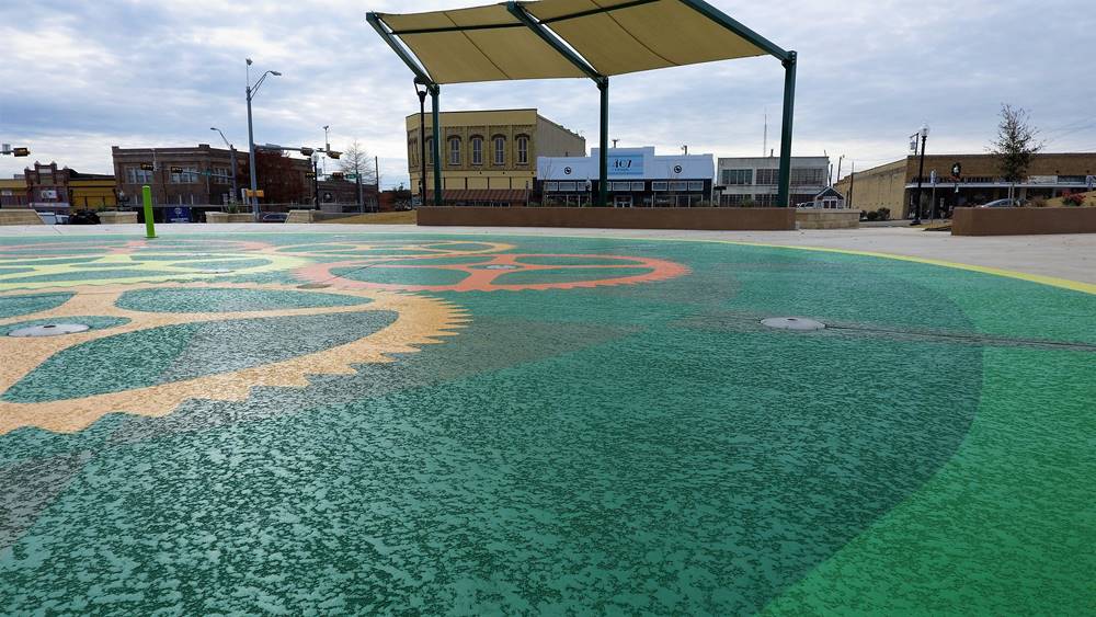 Splash pad at Heritage Square Park
