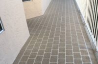 concrete stencil on walkways