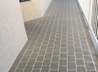 concrete stencil on walkways