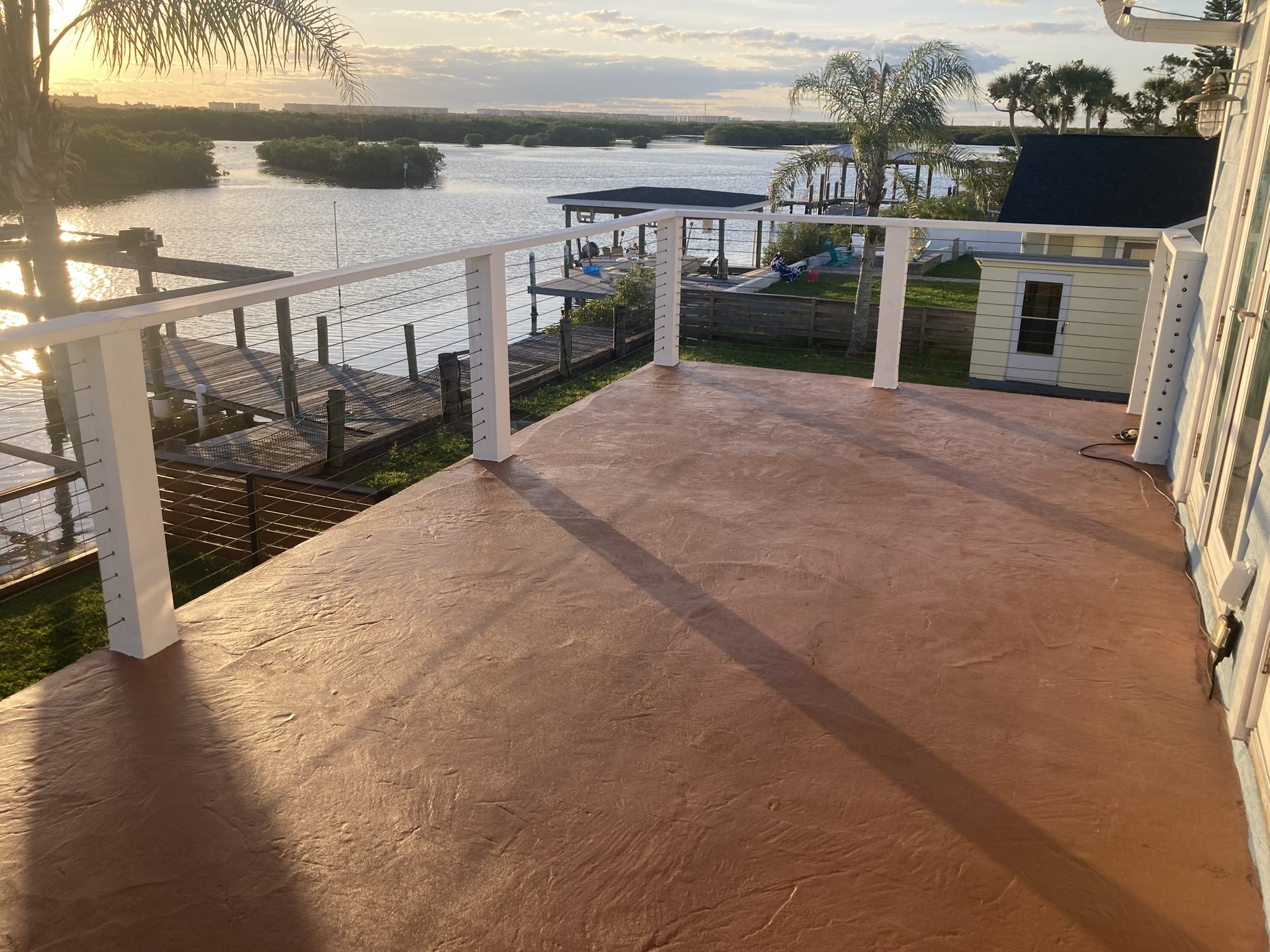 Restored residential balcony using Cem-Rock and Stone Edge Surfaces Pro Stamp Mix