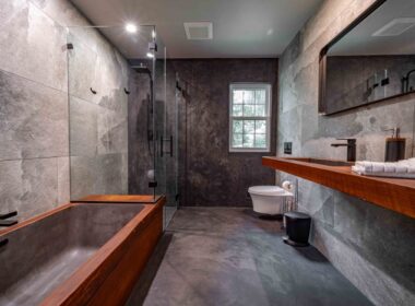 Concrete oasis bathroom remodel using magnesium oxide board mgo board cem-rock Jeff Kudrick