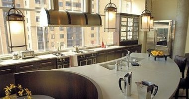 concrete countertop in a kitchen
