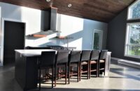 grinding and sealing concrete floors in a modern kitchen