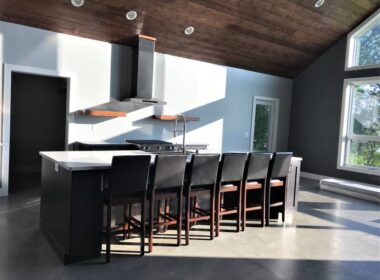 grinding and sealing concrete floors in a modern kitchen