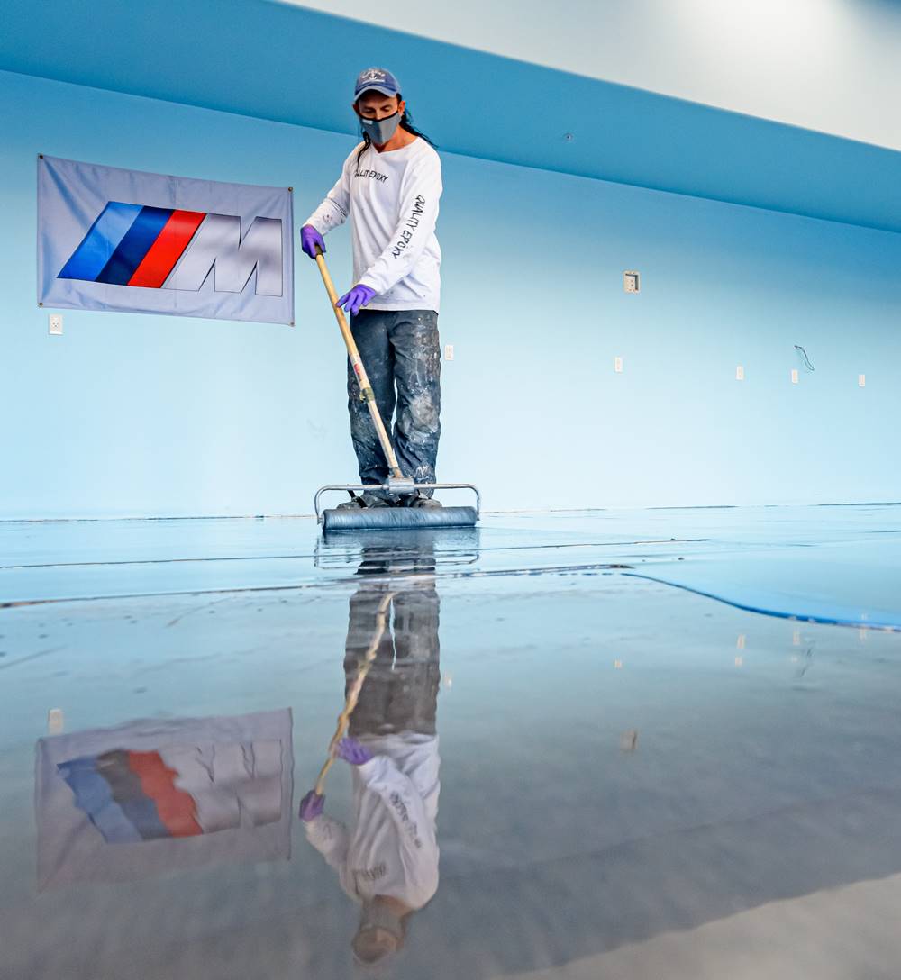 Jon Kopp installing metallic epoxy - always consider labor when pricing of metallic epoxy