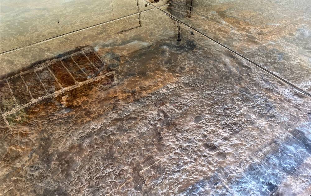 metallic epoxy on a garage floor