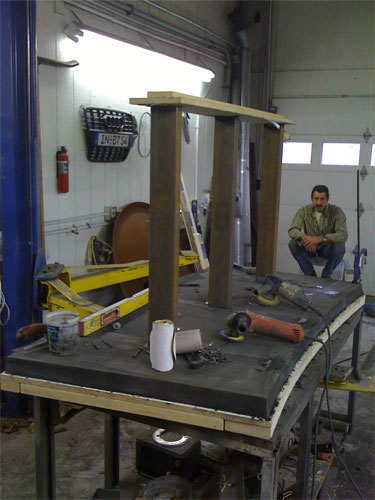 A look at building the concrete countertop from underneath.