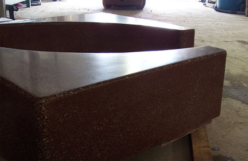 A close up of the concrete benches at the RISD