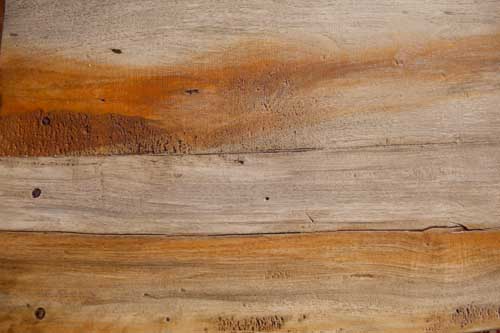 Making concrete look like wood beams.