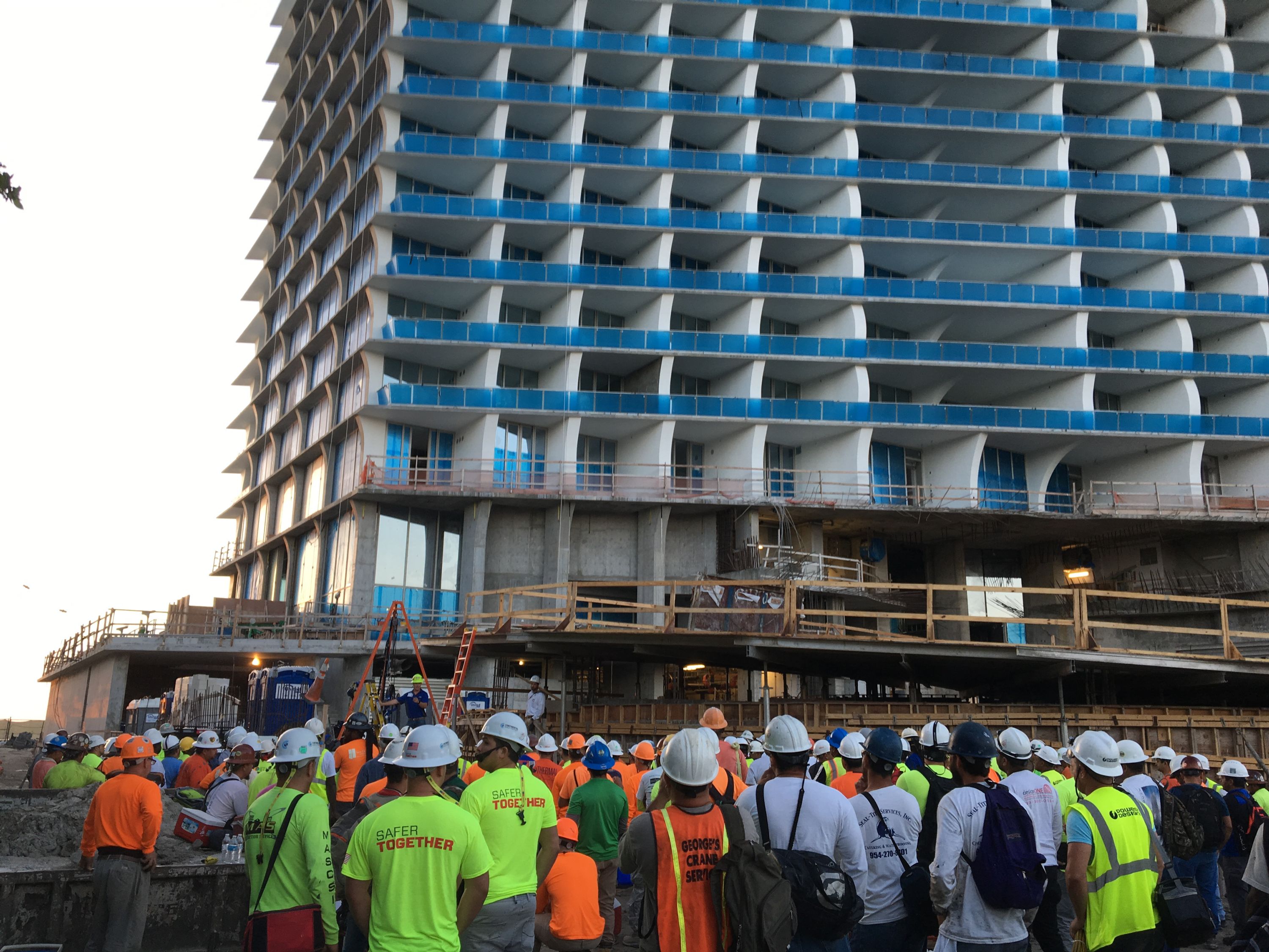 OSHA safety stand down initiative with contractors on job site