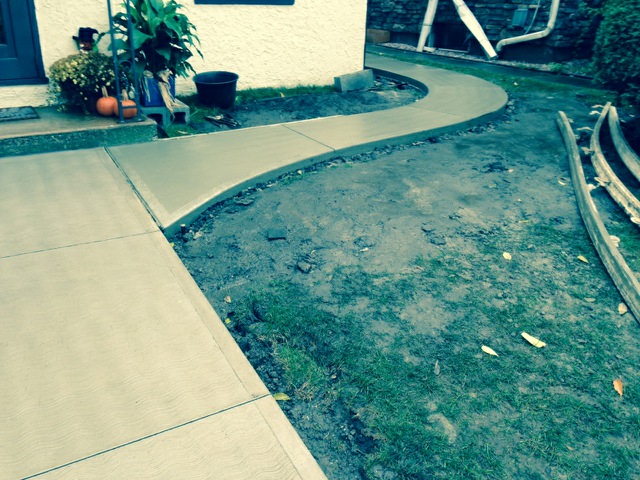 Finished side walk for a state troopers family