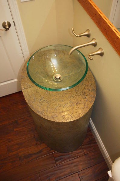 She says she's planning to finish a bathroom in her basement eventually and will do another vanity project similar to this one, but with storage.