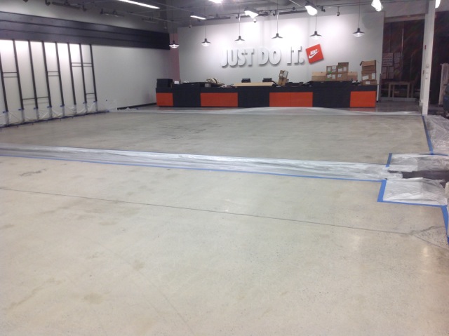 The floor after the overlayment installation.