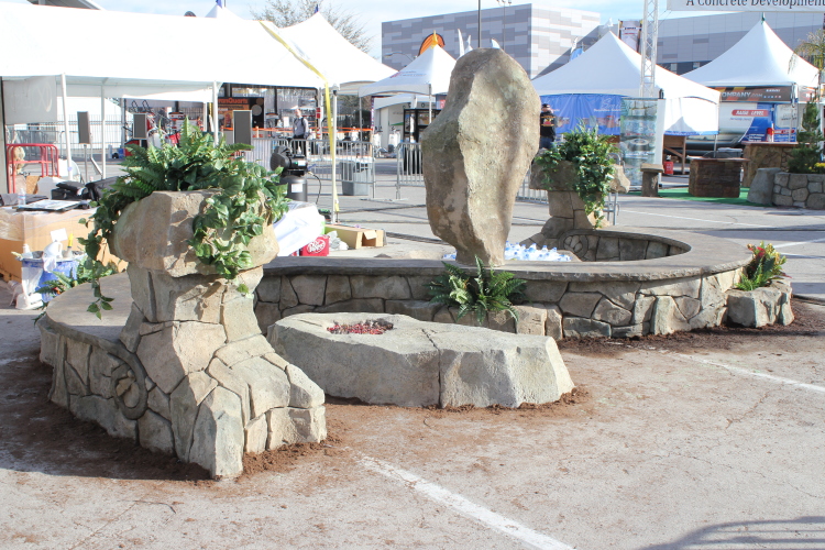 Foam structures for concrete hardscapes