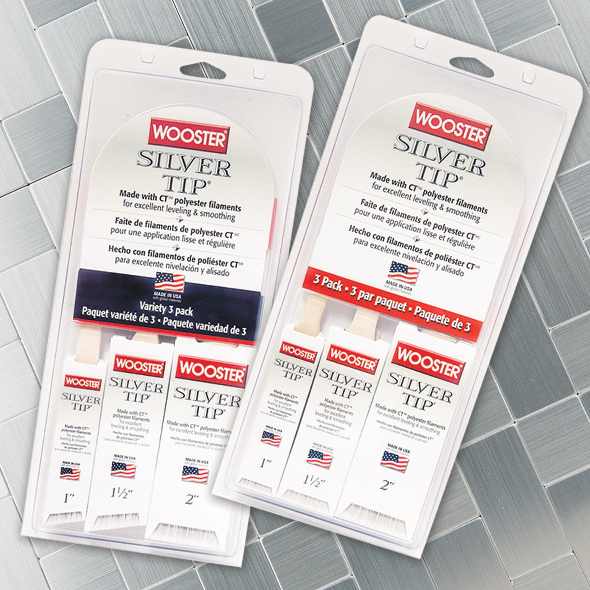 The Wooster Brush Company has added two 3-packs of Silver Tip brushes to the line.