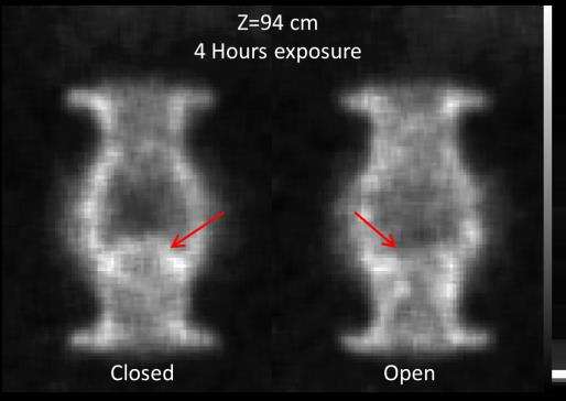 Muon tomography images of a valve allowed researchers to differentiate between an open and closed valve. Photo by Matt Durham, Los Alamos National Laboratory