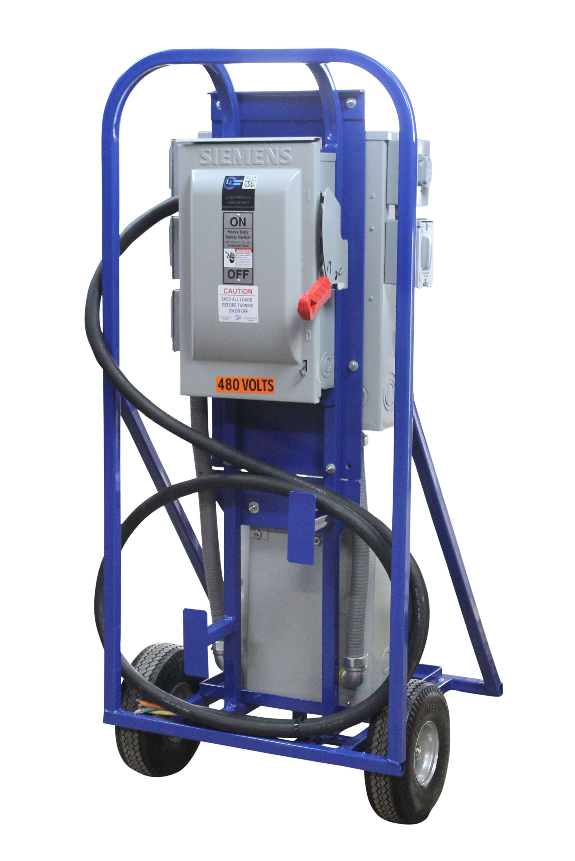 Larson Electronics, an industrial lighting company, recently announced the release of a new portable power distribution system that converts 480-volts AC single phase electrical current to 120 and 240 volts AC.