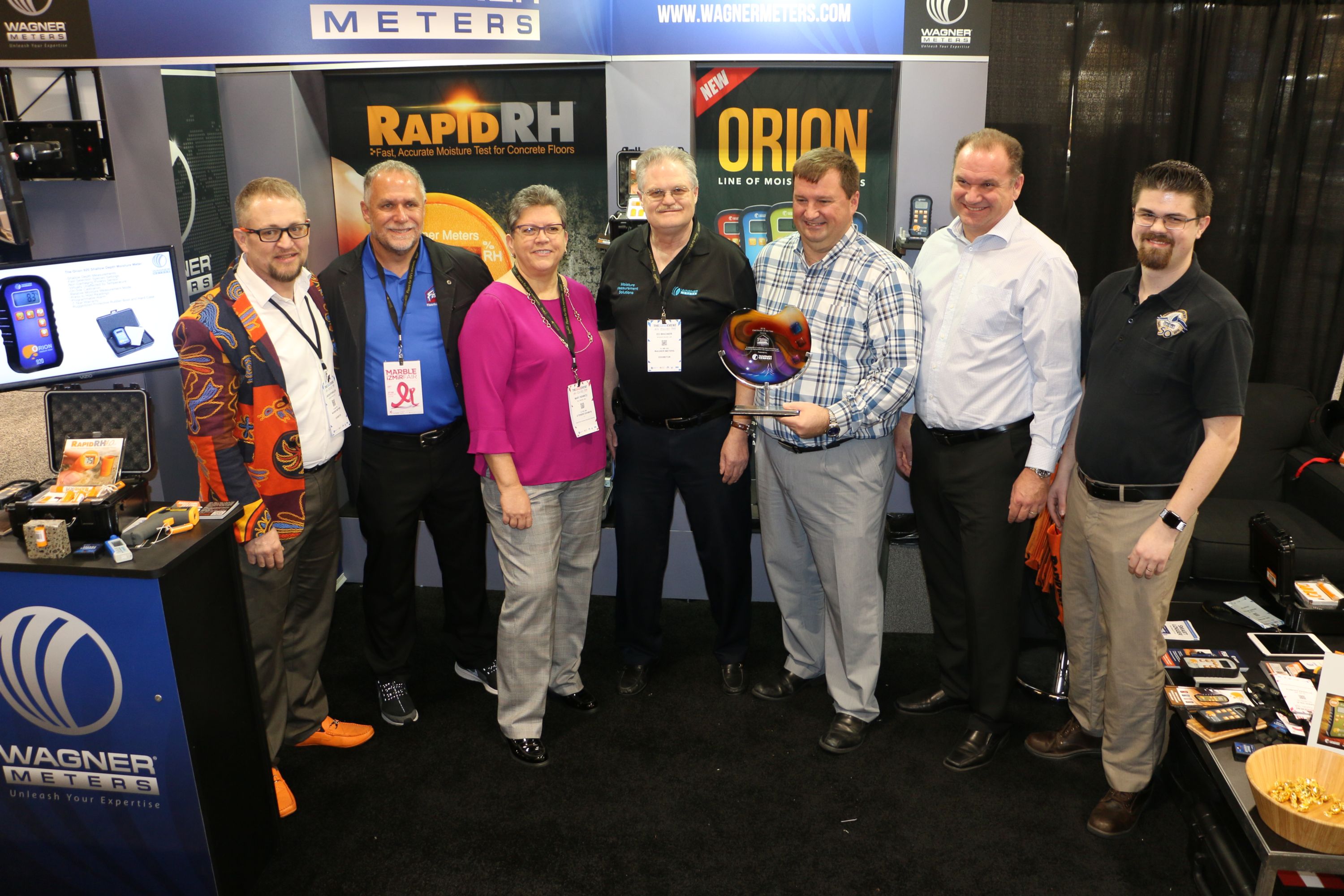 Jason Spangler (Wagner Meters), D Clark (Fishman Flooring Solutions), Mary Henritz (Fishman Flooring Solutions), Ed Wagner (Wagner Meters), Shane Richmond (Fishman Flooring Solutions), Greg Vale (Fishman Flooring Solutions), Eric Wagner (Wagner Meters).