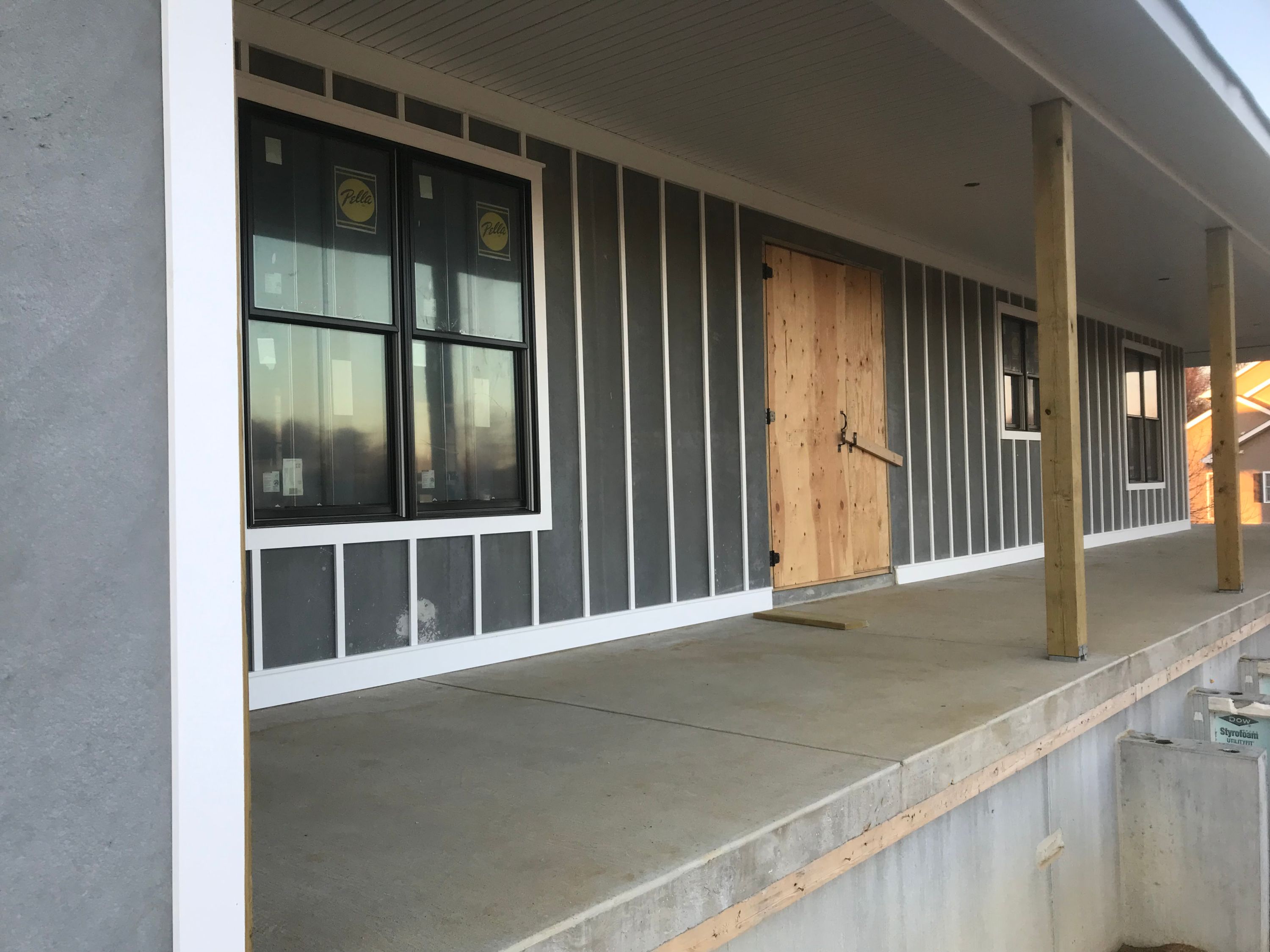 Front porch of stacked home