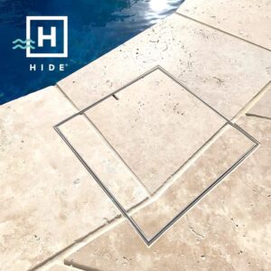 HIDE Skimmer Covers to cover skimmers on pool decks