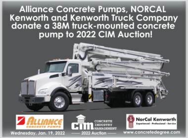 Alliance Concrete Pumps donation for CIM Auction