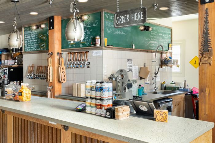 Versatile Concrete custom concrete countertop in a local brewery