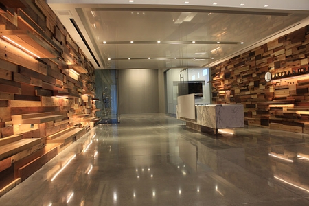 Spectacular room with layer wood on the walls