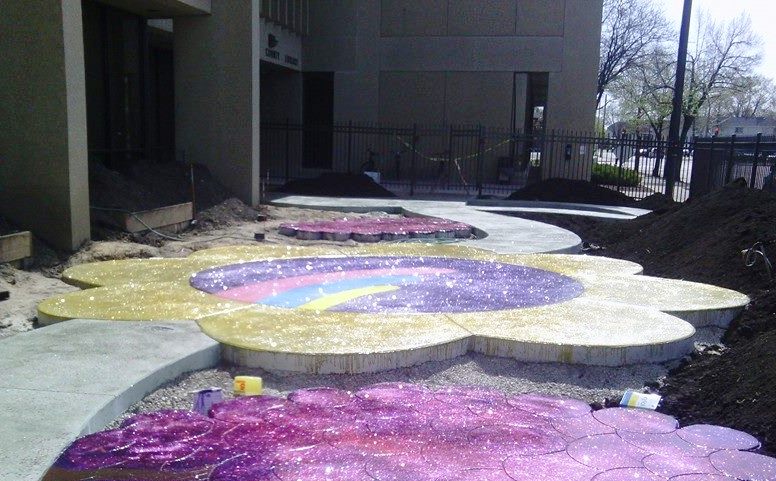 decorative concrete flower pink purple mica powder 