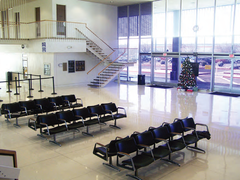 The Main Terminal terrazzo floor after being restored.