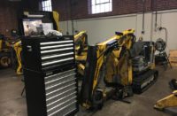 Brokk Machine next to a toolchest