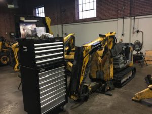 Brokk Machine next to a toolchest - demonstration and service center