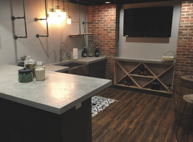 modern space with clean concrete lines