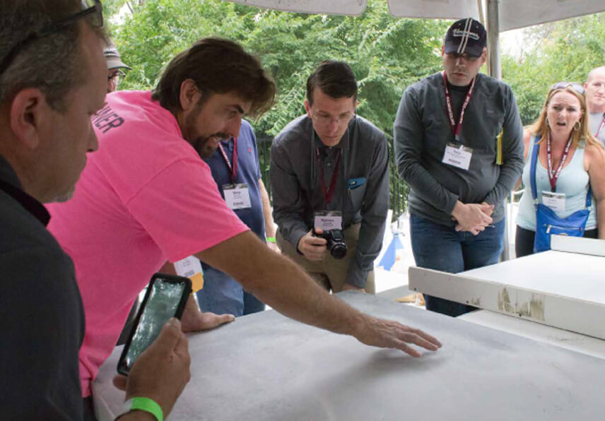Jeff Kudrick leading a training at the Concrete Decor Show