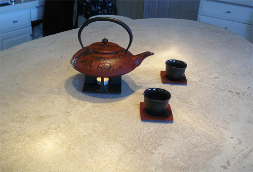 Contractor Bill Kulish of Quintechs LLC, creator of this tabletop, likes UV-cured coatings because they leave a paper-thin film and can be honed to a matte finish that looks like no coating is there at all, while still protecting the concrete from stains and scratches. Photo courtesy of Quintechs LLC