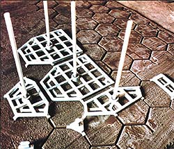 Aluminum Stamps from Lasting Impressions In Concrete easy to press in the concrete and maintain precise joint lines across the slab.