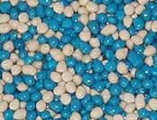 Pebble-Flex System in blue and white adds a decorative look and a porous, thermoplastic rubber to the substrate.