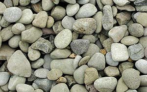 Smooth aggregate stone used for concrete mixes.