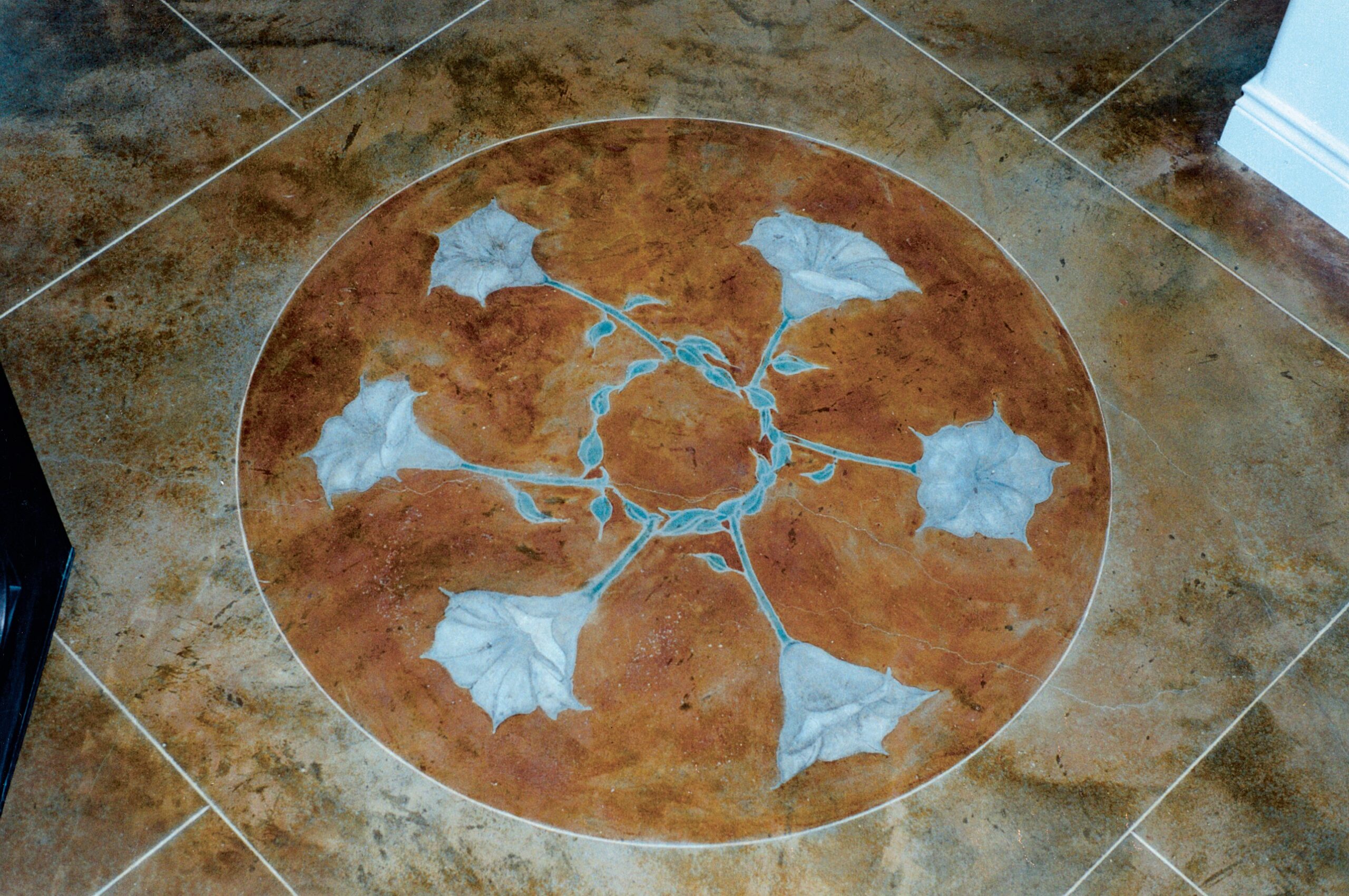 Then the design was sealed, using solvent acrylic sealer, and waxed.